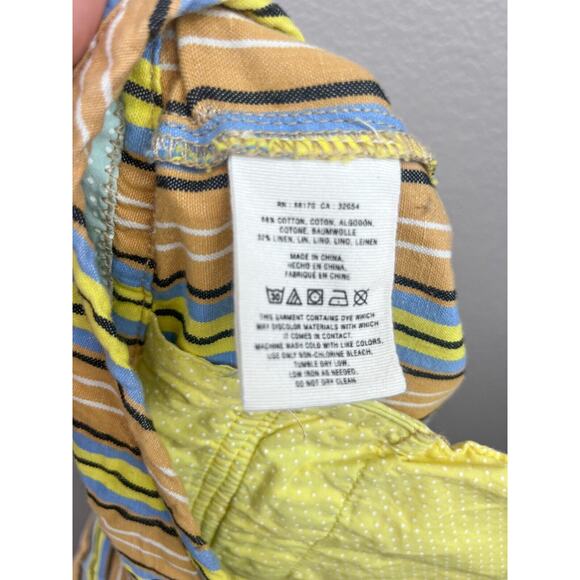 Hei Hei Shorts Size Large 10/12 (See Desc) Yellow Tan Stripe Anthro Boho Utlity - Picture 4 of 10